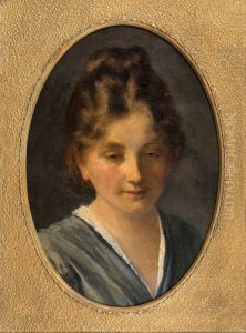 Portrait Study of a Young Girl (Miss Karen Poulsen) by Frans Schwartz