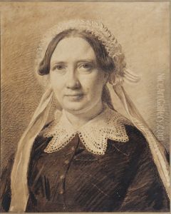 Portrait of Frederikke Vilhelmine Hage, nee Faber by Constantin Hansen