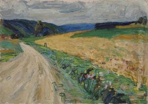 Kallmunz - Naturstudie zur gelben Postkutsche by Wassily Kandinsky