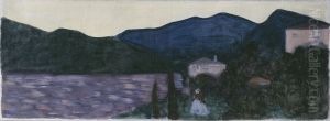 Bergige Landschaft mit See by Wassily Kandinsky