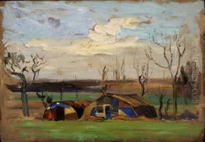 Camouflaged Nissen Huts Near Arras