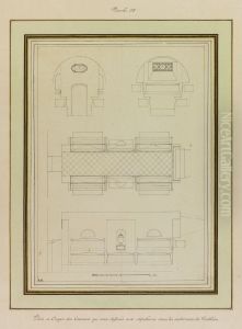 Plan et coupes des caveaux qui sont destines aux sepultures dans les souterrains du Pantheon by Pierre-Francois-Leonard Fontaine