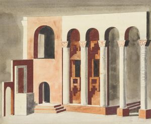 Dekorationsskiss av Isaac Grunewald - Fiesco