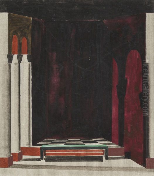 Dekorationsskiss av Isaac Grunewald - Fiesco - view 1