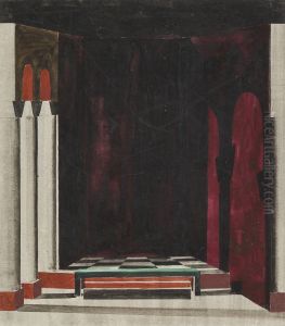Dekorationsskiss av Isaac Grunewald - Fiesco