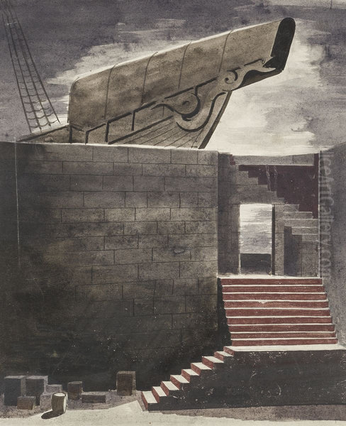 Dekorationsskiss av Isaac Grunewald - Fiesco - view 1