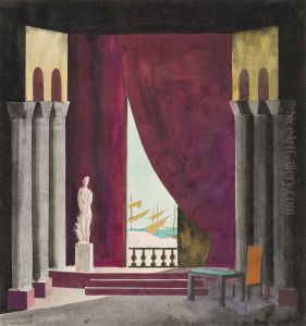 Dekorationsskiss av Isaac Grunewald - Fiesco