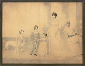 A Mother With Her Children On A Balcony by George Chinnery