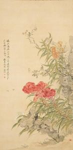 Cockscomb And Insects by Tsubaki Chinzan