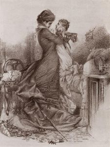 "Anna Karenina meets with her son."An illustration for Leo Tolstoy's novelAnna Karenina. by Mikhail Vrubel