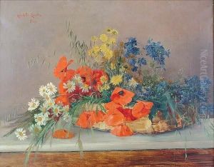Still Life Of Flowers by Enrichetta Chiostri
