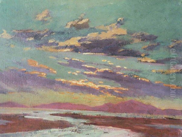 "Sunset from Barmouth" - view 1