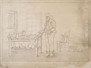R.R. Jones in his study at a gazzet in Midghall St, Liverpool by Ellis Owen Ellis