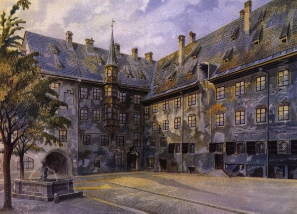 The Courtyard of the Old Residency in Munich - view 1