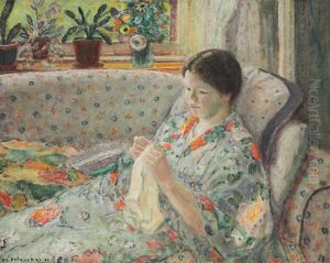 Girl Sewing (The Chinese Robe) by Georgia Museum of Art