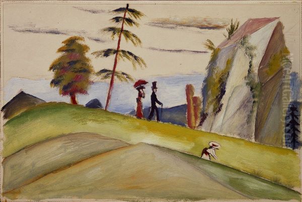 Strollers in a Rocky Landscape - view 1