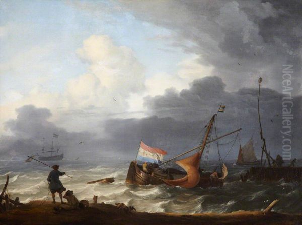 A Lugger Running into Harbour - view 1