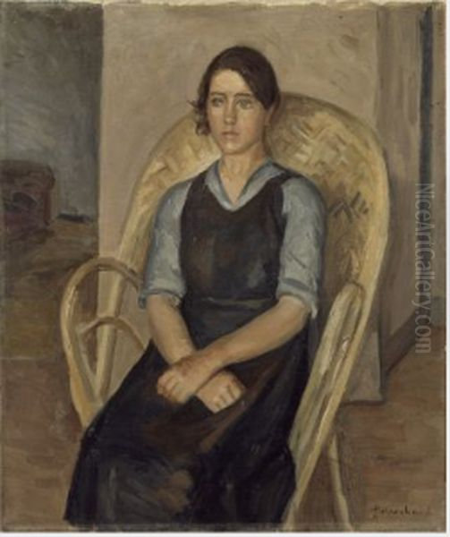 Girl in a Basket Chair - view 1