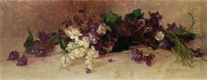 Still Life With Purple And White Blossoms by Alice Brown Chittenden