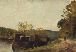 Barges on a River by Nathaniel Hone the Younger