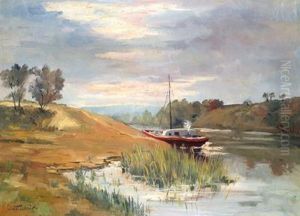 Lastkahn An Der Seine by Antonin Chittussi