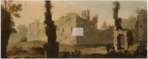 Capriccio with Sant'Agnese fuori le Mura and San Constanza, Rome by George Barret, Sr.