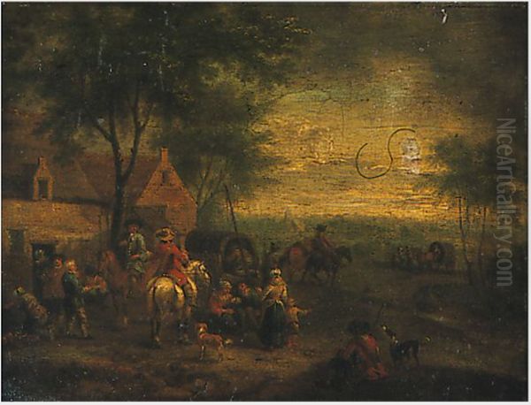 A Halt with Caravans - view 1