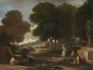 Landscape with a Man Washing his Feet at a Fountain Landscape with a Man Washing his Feet at a Fountain
