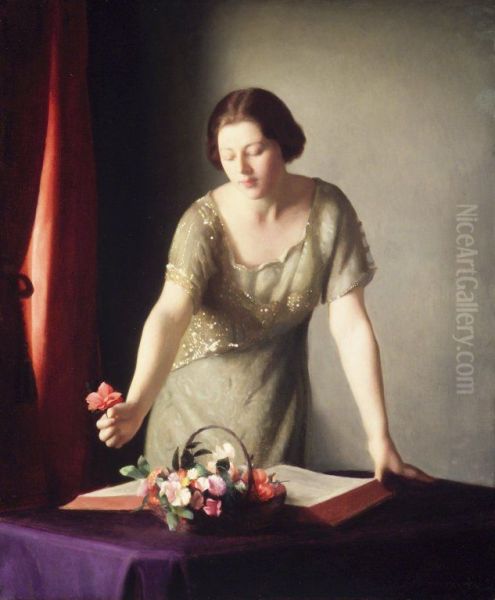 Girl Arranging Flowers - view 1