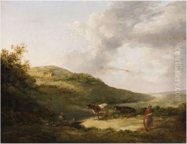 A Landscape with Figures and Cattle - view 1