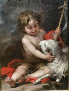 The Infant Saint John Playing with a Lamb by Bartolome Esteban Murillo