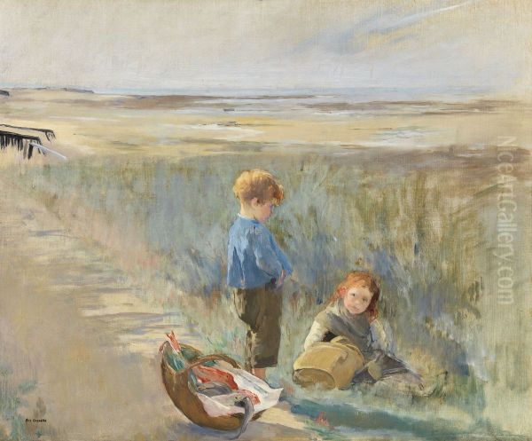 Children on the Sand Dunes, Grandcamp - view 1