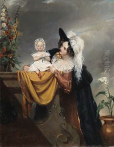 Mrs Lover and her Daughter by Samuel Lover