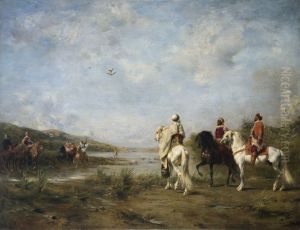 Falcon Hunt ('Algeria Remembered') by Eugene Fromentin