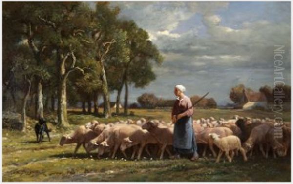A Shepherdess near a Wood, Barbizon - view 1