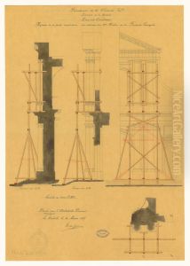 Reprise de la partie superieure de la facade de la cathedrale de La Rochelle (1887) by Ernest Massiou