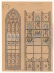 Projet de verrieres pour la chapelle de la Vierge de la cathedrale de Nantes (1892) by Louis Sauvageot