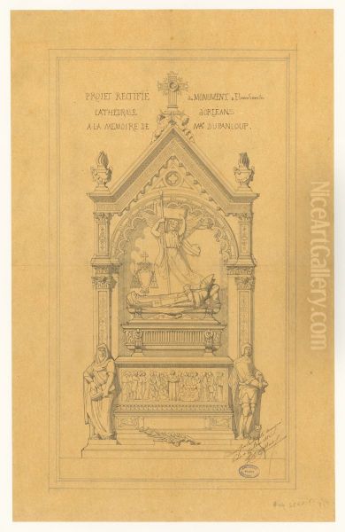 Projet du monument a la memoire de monseigneur Dupanloup dans la cathedrale d'Orleans (1882) - view 1