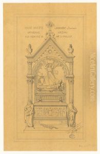 Projet du monument a la memoire de monseigneur Dupanloup dans la cathedrale d'Orleans (1882) by Michel Douillard