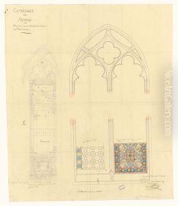 Projet pour la restauration des vitraux de la cathedrale de Pamiers (1897) by Justin Fitte
