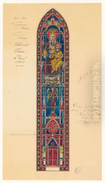 Verriere de l'abside de la cathedrale de Reims (1842) - view 1