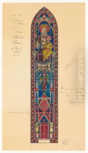 Verriere de l'abside de la cathedrale de Reims (1842) by Jean-Jacques Arveuf-Fransquin