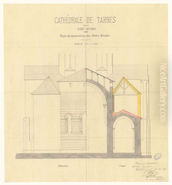 Projet de restauration des petites absides de la cathedrale de Tarbes (1896) - view 1