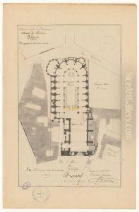 Plan general de la cathedrale de Toulouse (1862) by Jacques-Jean Esquie