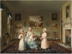 Portrait of Mrs Congreve with her Children by Philip Reinagle