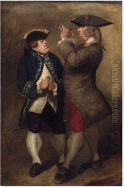 Caricature of Sir William Lowther and Joseph Leeson, later Ist Earl of Milltown - view 1