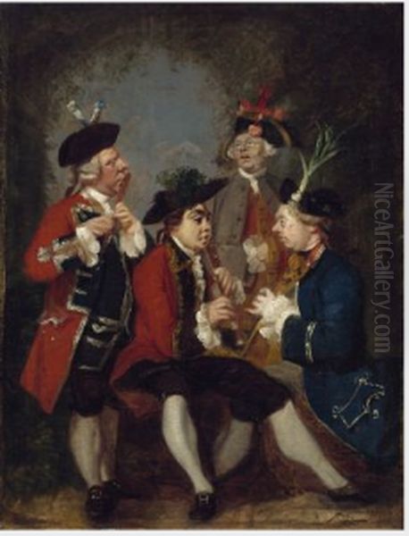 Caricature of Sir Thomas Kennedy, James Caulfield, Viscount Charlemont, the Hon. John Ward and Richard Phelps - view 1