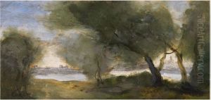 Willows by Jean-Baptiste Camille Corot