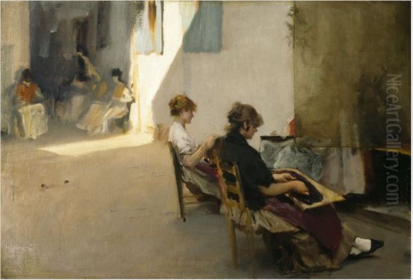 The Bead-stringers of Venice - view 1