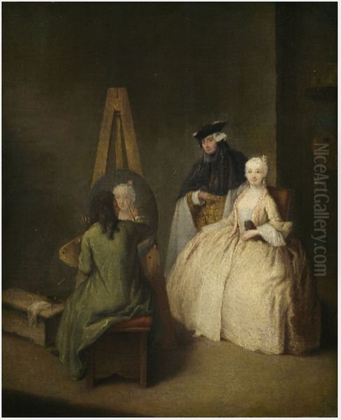 The Artist Painting a Lady's Portrait - view 1